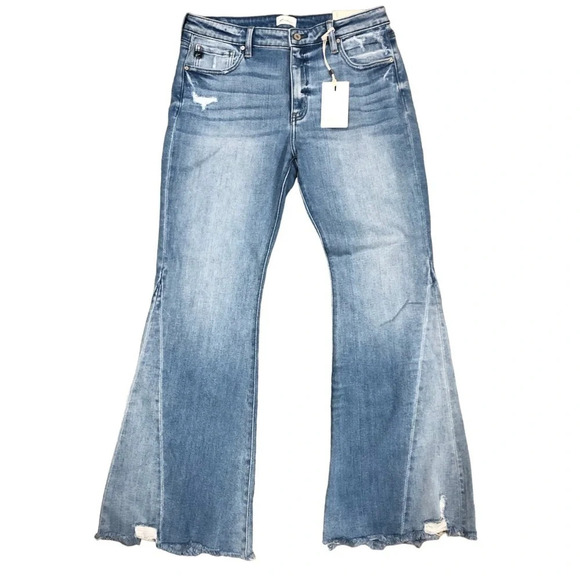NWT KanCan Rosecran Flare Jeans Distressed Women’s 15/31 Stretch Mid Rise - Picture 2 of 7